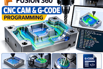 create 3, 4 and 5 axis cnc cam toolpaths and g code