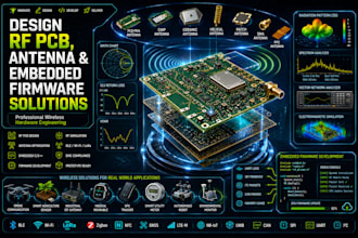 design rf pcb, antenna and embedded firmware solutions