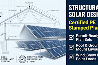 do pe structural plans for solar panel roof and ground mount