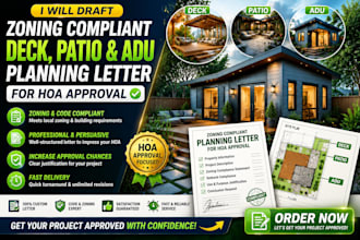 draft zoning deck, patio and adu planning compliant letter for hoa approval