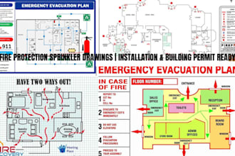 design fire protection sprinkler drawings for installation and building permit