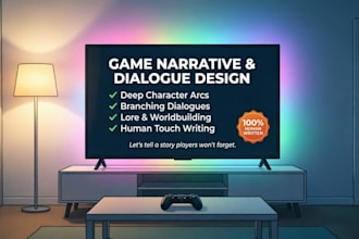 write engaging game dialogues and character scripts