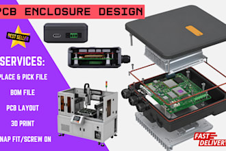 create pcb enclosure design for esp32 ardino and electronics cad for 3d printing