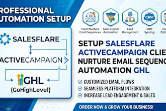 setup salesflare activecampaign client nurture email sequences automation ghl