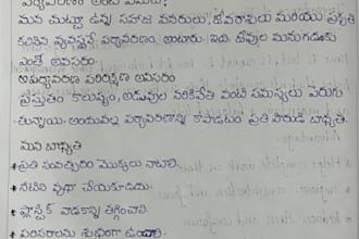do handwritten notes and assignments in english and telugu