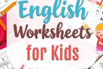 design colourful urdu and english work sheets