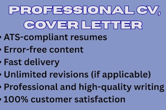 write an ats resume, professional CV, cover letter