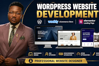 wordpress website development, weebly ecommerce website, elementor landing page