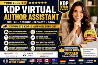 be amazon KDP virtual assistant, author assistant for kindle book publishing