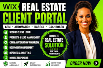build wix real estate client portal crm automation dashboard website