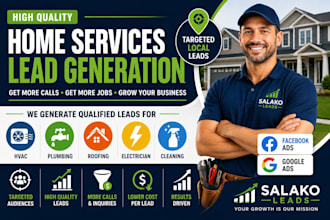 generate hvac, plumbing, roofing, electrician, and cleaning leads, via facebook