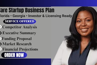 write startups business plan for healthcare, assisted living in florida, georgia