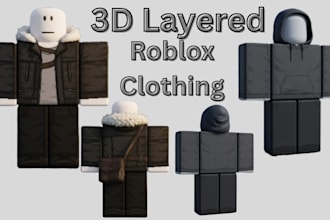 design custom 3d roblox avatar, roblox gfx, low poly roblox ugc, r6 and r15