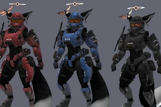 create vrchat avatar assets, props, weapon armor 3d accessories unity game asset