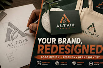 design a professional business logo, brand identity and branding kit