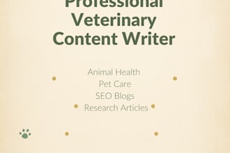 write professional veterinary pet care and animal health articles