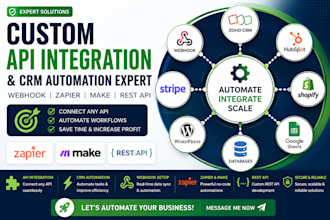 build custom API integration webhook CRM automation zapier and make expert