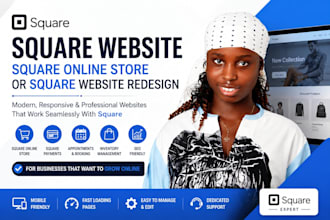 design square website, square online store or squarespace website design