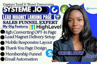 design your systeme io lead magnet landing page and sales funnel