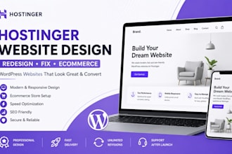 hostinger website redesign fix hostinger wordpress ecommerce website design