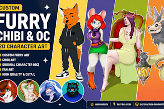 draw custom furry, chibi, oc, and 2d character art