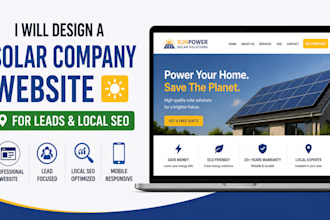 design a solar company website for leads and local SEO