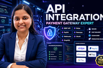 develop, fix, integrate API and payment gateway