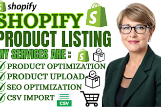 manage ecommerce website, esty shop, be shopify manage, amazon, product listing