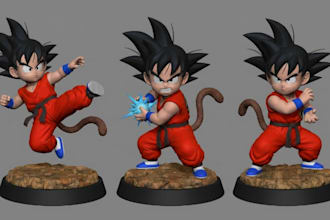 create 3d anime character modeling, sculpt figurine, create printable file