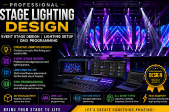 do stage lighting design event stage design lighting   setup and dmx programming