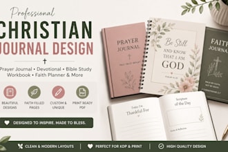 design a beautiful christian journal, prayer journal, and devotional