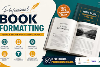 do book formatting, book and ebook typesetting and KDP book layout design