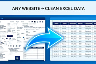 scrape website data and export to excel, csv or google sheets