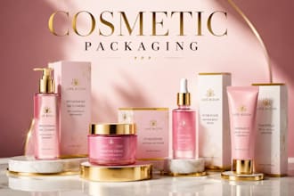 design premium cosmetic packaging, skincare label and box design