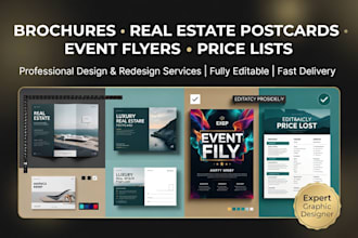 do or redesign brochure real estate postcard event flyer and editable price list