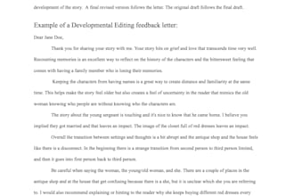 assist with developmental editing