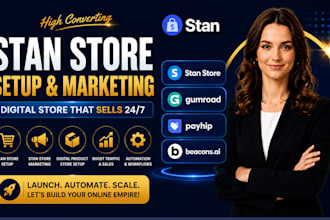 stan store, stan store setup, stan store marketing, gumroad, payhip, beacons ai