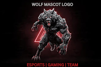 design fierce wolf esports mascot logo for gaming team