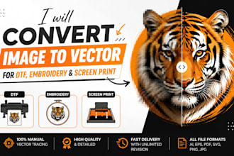 convert image to vector for dtf, embroidery and screen print