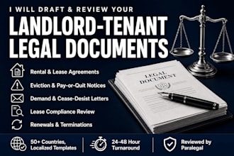 draft lease agreements, eviction notices and responses