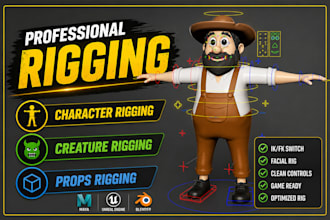do character rigging and 3d models rigging professionally