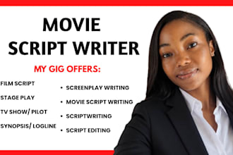 write movie script screenplay film script stage play screenwriting comedy script