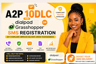 do a2p 10dlc registration for dialpad and grasshopper SMS