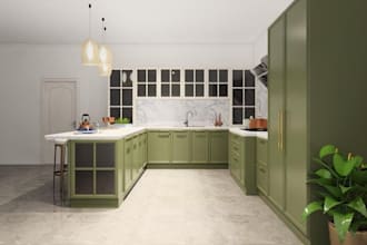 design a modern modular kitchen with 3d renderings