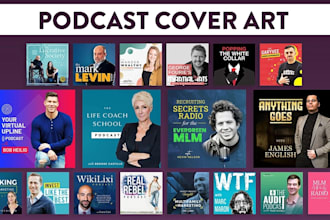 do cartoon podcast cover, podcast logo