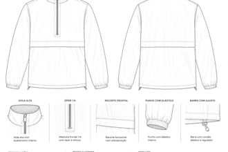 create a professional apparel tech pack for production