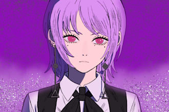 draw an anime style bust portrait of your character