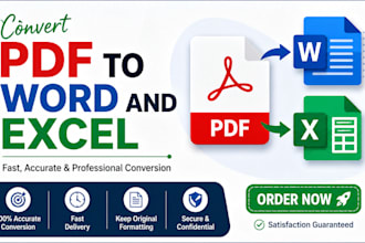 convert PDF to word and excel