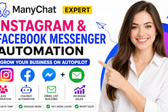 setup manychat instagram facebook messenger social media email list automation