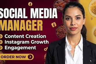 be your restaurant cafe food social media manager instagram marketing manager
